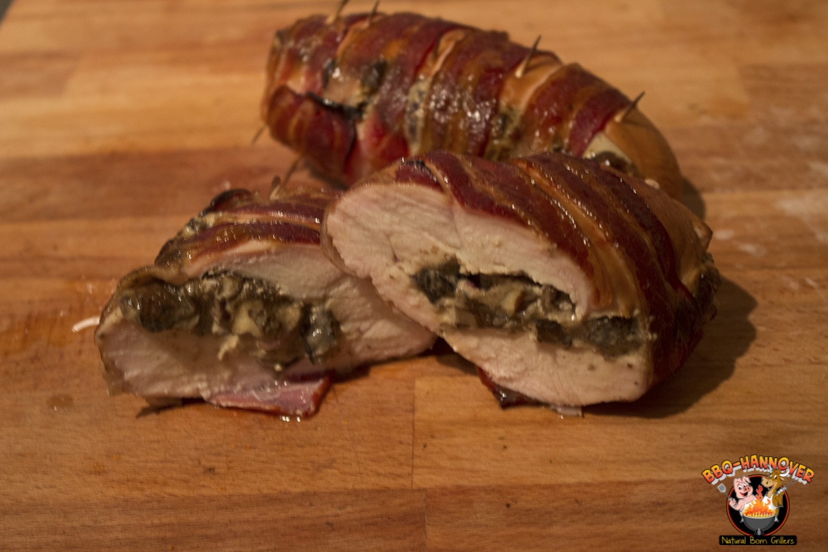 Bacon wrapped Mushroom Chicken